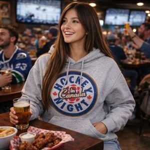 Women’s Grey Hoodie Hockey Night in Canada Size Large